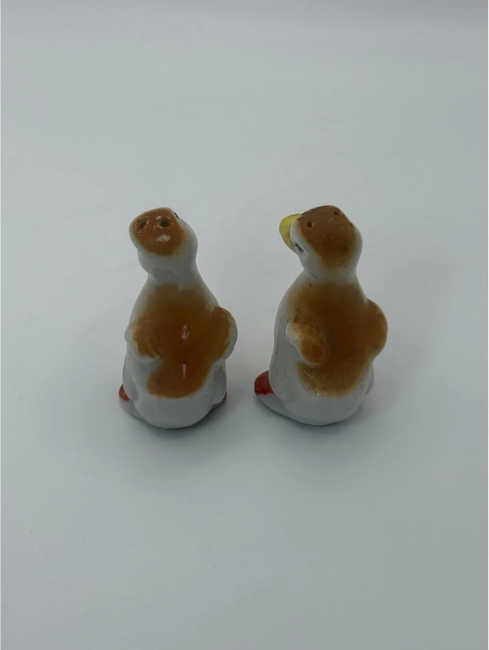 Vintage Duck Salt Pepper Shakers Ceramic Figural Pair Kitchen Decor, Cute